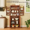 thumbnail image 5 of S-HOME Modern 72 Inch Tall Fluted Wood Pantry Storage Cabinet, Versatile 6 Door Organizer for Kitchen and Dining Areas, Walnut, 5 of 16