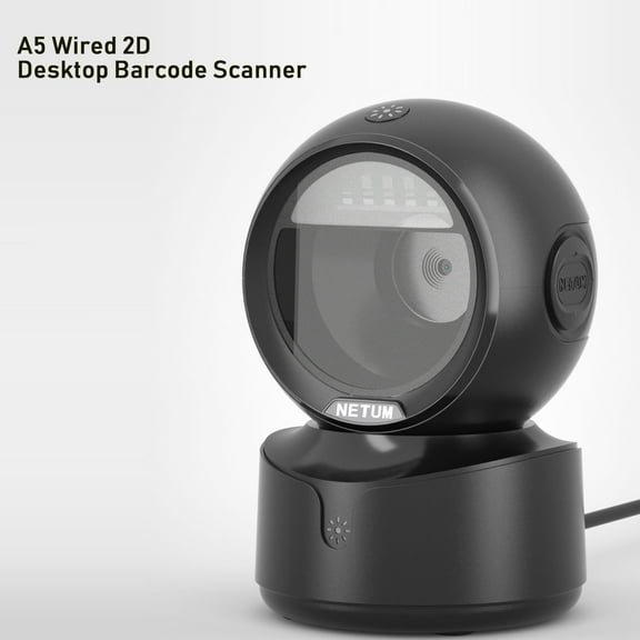 NETUM A5 2D Desktop Barcode Scanner, Omnidirectional Hands-Free Wired USB Big Barcode Reader 1D QR Screen Barcodes Scanning