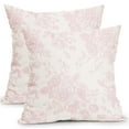 thumbnail image 2 of Spring Light Pink Floral Pillow Covers 16x16 Inch Set of 2, Chinoiserie Light Pink Flower Decorative Throw Pillowcase Vintage Floral Outdoor Cushion Cover for Sofa Couch Living Room Bed Decor, 2 of 7