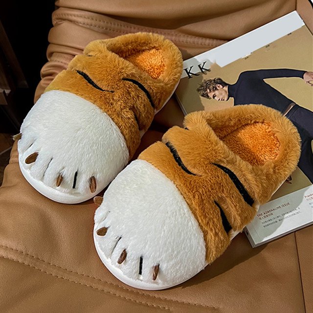 Pantufla Zapatillas de casa unisex para adultos con garra de tigre, zapatillas de algodón de felpa para invierno Likrtyny Tenis De Mujer Tenis De Hombre