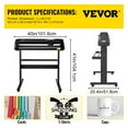 thumbnail image 6 of VEVOR 34 inch Vinyl Cutter Machine,870mm Vinyl Cutting Plotter Paper Feed for Sign Making,Adjustable Speed Plotter with Floor Stand, 6 of 10