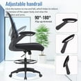 thumbnail image 7 of BestOffice Tall Drafting Mesh Back Office Chair with Flip-up Armrests Executive with Adjustable Foot Ring(Blue), 7 of 7