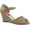 Taupe Faux Leather, variant on 3" Close Back Ankle Strap Wedge Sandal - Taupe Faux Leather, 9