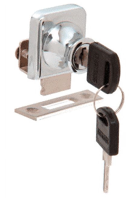 CRL LK42KA Chrome Lock for 1/4" Cabinet Glass Door - Keyed Alike
