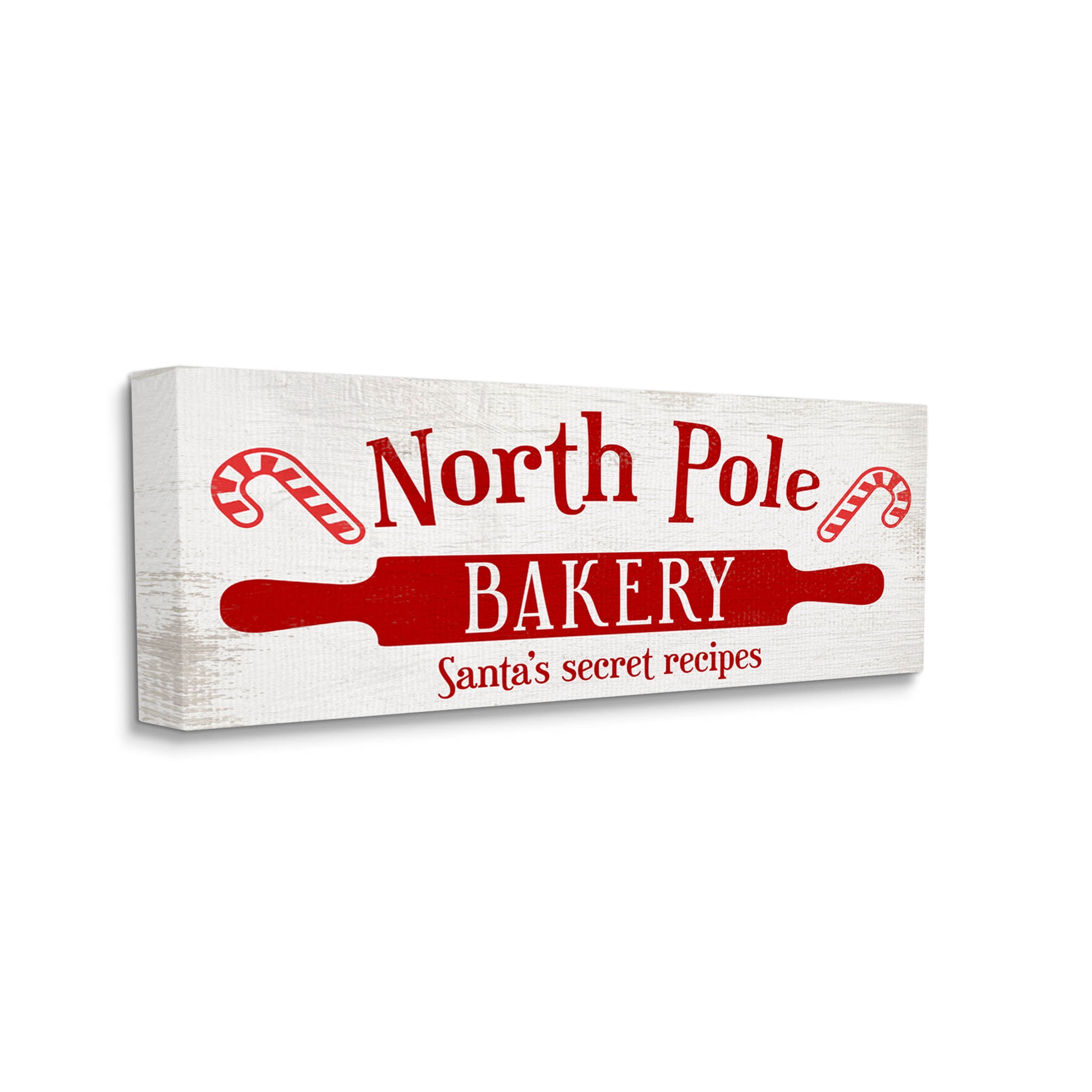 North Pole Bakery Kitchen Sign Holiday Graphic Art Gallery Wrapped Canvas Print Wall Art