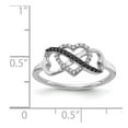 thumbnail image 3 of 14K White Gold Ring Band Themed Diamond Round with Black and Triple Heart, Size 5, 3 of 3
