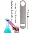 thumbnail image 2 of 4 Pack 7" Silver Flat Bottle Opener Bartender Summer Heavy Duty Simple and Effective Stainless Steel Beer Speed Bottle Openers Kitchen Bar Tool (Silver, 4), 2 of 5