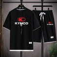 thumbnail image 2 of El último conjunto de camiseta y pantalones cortos KYMCO, conjunto de ropa deportiva de skate informal y de moda con cuello redondo y manga corta para hombre, 2 of 5