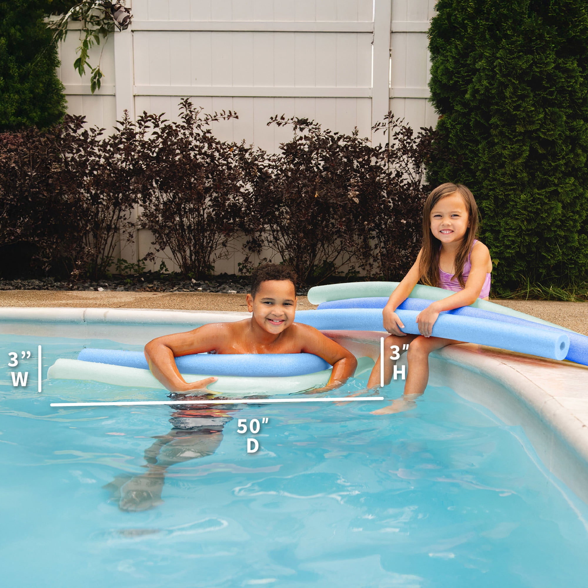 Big Joe Super Swim Noodle 20 Pack Pool Noodles, Assorted Blues, 4 feet, 50"L x 3"W x 3"H each