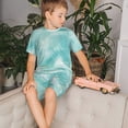 thumbnail image 4 of Balery Blue Marble Conjunto de Pijama Infantil de Manga Corta con Estampado – Ropa de Dormir de Algodón Suave-4X-Large, 4 of 6