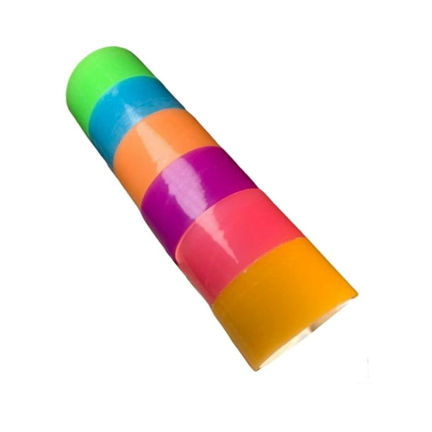 6x cintas adhesivas para bolas, cinta adhesiva luminosa de 1,9 "de ancho, cinta decorativa de colores para hacer bolas, juguetes sensoriales