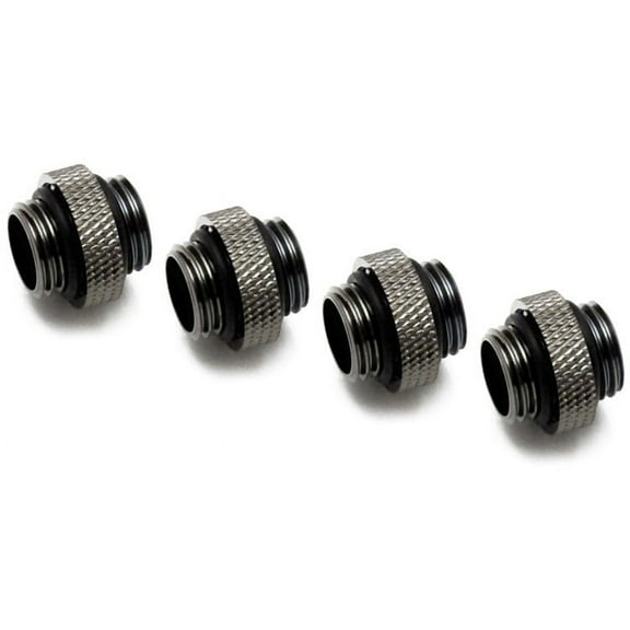 XSPC G1/4" 5mm Male to Male Fitting, Black Chrome, 4-pack