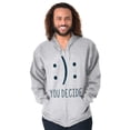 thumbnail image 5 of You Decide Happy Sad Emoticon Cute Zip Up Hoodie Men's Women's Brisco Brands 2X, 5 of 6