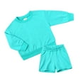 thumbnail image 2 of Esaierr Baby Boys Girl Solid Color Outfit Kids Sweatsuit Set Boys Girls Crewneck Sweatshirt Pants Set Fall Winter Clothes for Toddler 1-14Y, 2 of 5