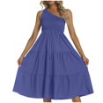 thumbnail image 4 of Birdeem Ladies Summer Fresh and Sweet V-Neck Solid Color Dress, 4 of 9