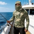 thumbnail image 3 of Men's Casual Camouflage Print Hooded Long Sleeve Sun Protection Jacket Lightweight Pullover Outdoor Top with Zipper Pocket, 3 of 7