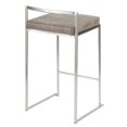 thumbnail image 6 of Fuji Stacker Counter Stools for Kitchen Counter in Stainless Steel, Counter Height Chairs, Bar Stools Set of 3, Counter Height Stools Set of 3, Bar Stools For Kitchen Island (Stone Cowboy Fabric), 6 of 6