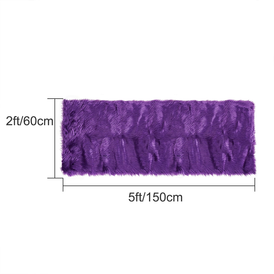 Unique Bargains Faux Sheepskin Rugs Plush Area Rug Purple 2x5 Feet