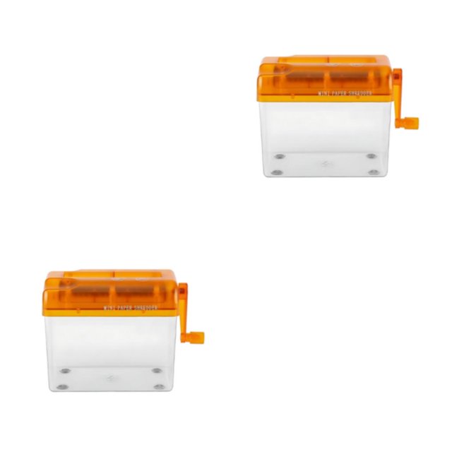 Trituradora manual Inteprter para documentos en papel portátil y eficiente naranja 2piezas
