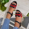 thumbnail image 2 of Xucatan Women's Color Block Heeled Sandals, Knotted Toe Strap Mules with Adjustable Buckle, Round Toe Low Heel Casual Shoes, Versatile Spring Summer Party Footwear Gift, 2 of 9