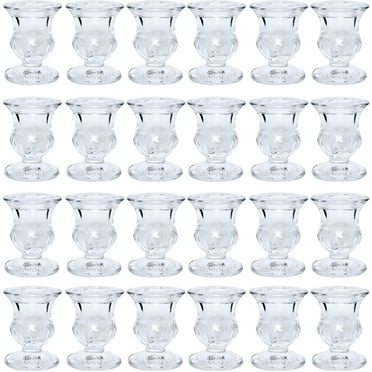 Hosley Set of 24 Glass Taper Candle Holders 2.5 Inches High Ideal Gift for Weddings Party Favor Reiki Meditation O3