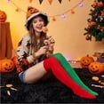 thumbnail image 4 of Halloween 1 pair Women's Thigh High Socks, Polyester Non-Transparent Over-the-Knee Stockings, Halloween Style Stretchy Socks for Cosplay and Party Wear, 4 of 6