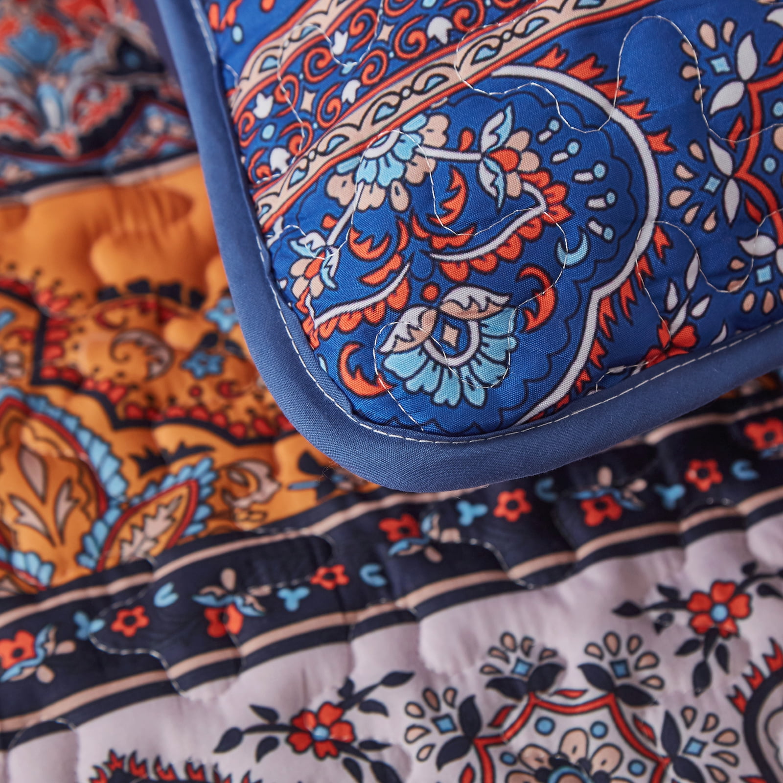 Dintszyayue Bohemian Quilt Set Queen Size,3 Pcs Boho Bedding Set Lightweight Adult(90"x 96")