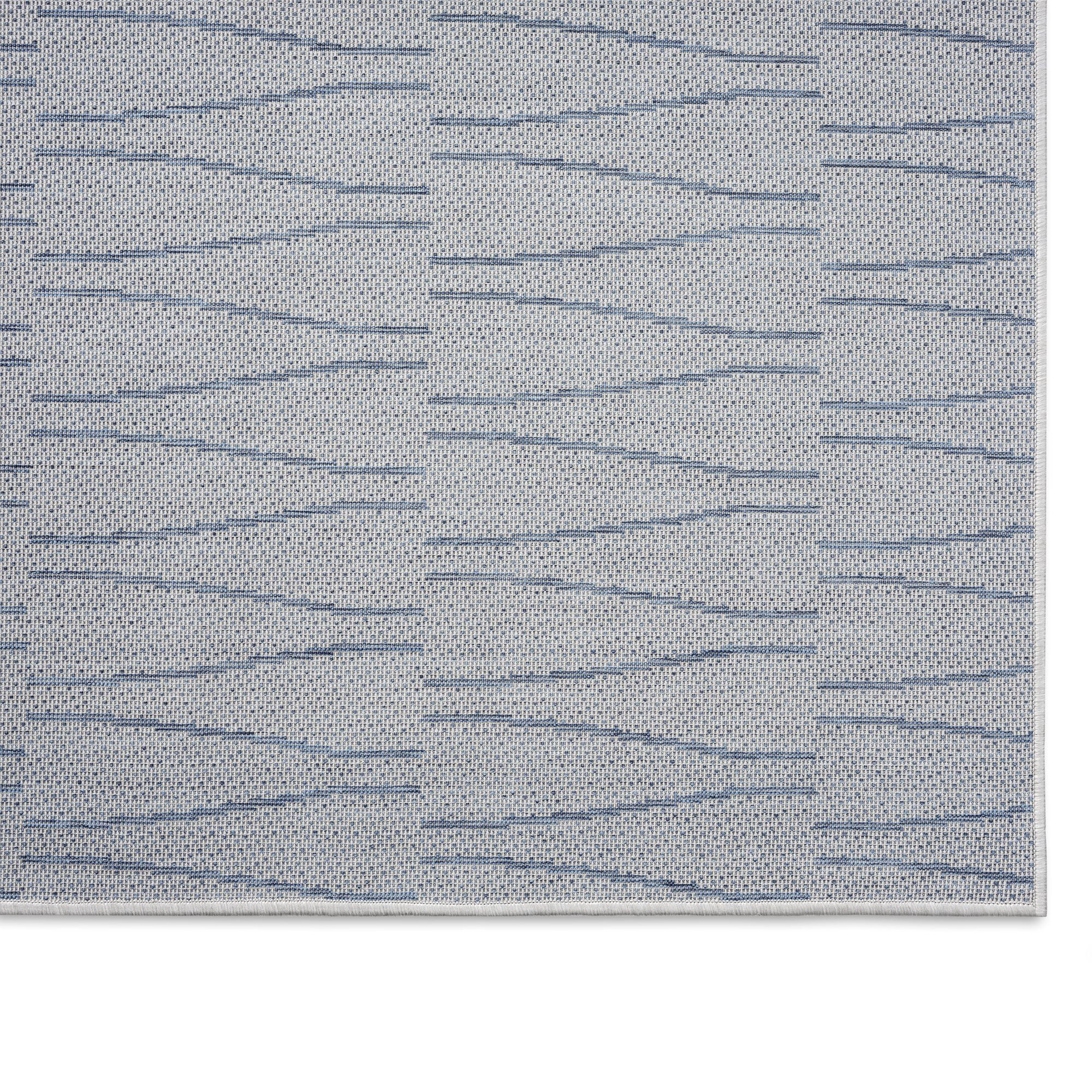 Nicole Miller New York Patio Country Willow Contemporary Geometric Indoor/Outdoor Area Rug, Blue/Grey, 7'9"x10'2"