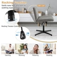thumbnail image 3 of Topcobe Criss Cross Legged Chair No Wheels 120° Rocking Adjustable Height, Modern Chair for Living Room, Bedroom, Balcony-Gray, 3 of 7