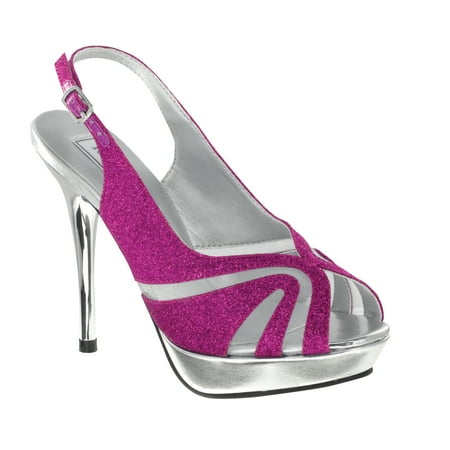Touch Ups Womens Virginia Platform Pump, Fuschia Glitter,6 M US