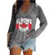 thumbnail image 1 of MHFRRA Camiseta Informal de Manga Larga con Cuello En V y Estampado Canadiense para Mujer Gris, 1 of 4