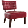 thumbnail image 2 of Roundhill Furniture Blended Leather Tufted Accent Chair with Oversized Seating, Red, 2 of 4
