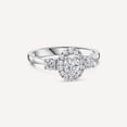 thumbnail image 2 of Silvago Jewelry 14K White Gold Plated Ring - 1.95 Ct Oval Cut Moissanite Solitaire Ring for Women's - Solitaire with Accent Engagement Wedding Women's Ring - 3 Stone Halo Anniversary Rings, 2 of 7