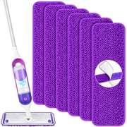 6 Pack Reusable Mop Pads Compatible with Swiffer Powermop, Papclean Power Mop Refills Microfiber Power Mop Mopping Pads for Powermop Multi-Surface & Wood Mop Kit All Types of Floor Cleaning, Purple