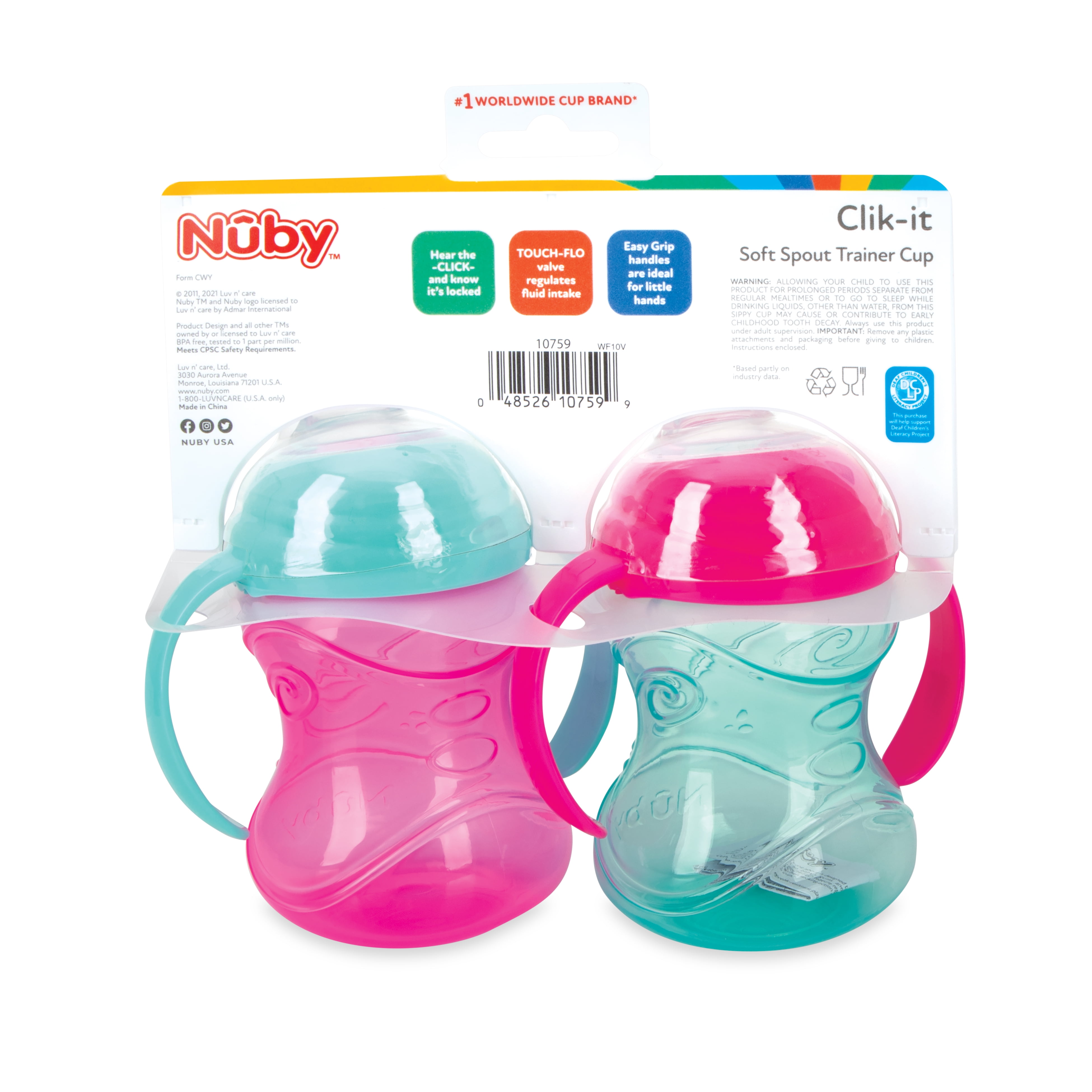 Nuby 2 Pack 10oz Clik-it No-Spill Silicone Spout Sippy Cup - DroneUp  Delivery
