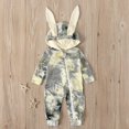 thumbnail image 5 of Ruyang Infant Baby Zip Up Jumpsuit Cute Bunny Ear Tie Dye Hooded Romper Long Sleeve Footless One Piece Outfit for Newborn Boys Girls, 5 of 6