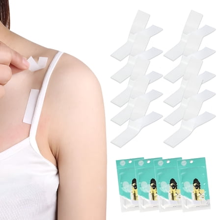 TELOLY Double Sided Tape For Clothing And Body (144 Strip 4 Packs) | Transparent For All Skin Shades