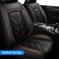 thumbnail image 5 of FANOTEK For Nissan Car Seat Covers 5-Seats Full Set, Wear-resistant Pu Leather Auto Cushion Protector for Altima LEAF Murano Rogue Sport Sentra Versa Note Maxima Xterra Black, 5 of 14