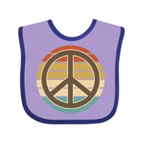 Inktastic Retro Peace Sign Sunset Boys or Girls Baby Bib