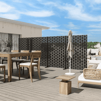 MAYEERTY 72" × 47" Privacy Screen Fence, Heavy Duty Fence Privacy Screen Outdoor, Black