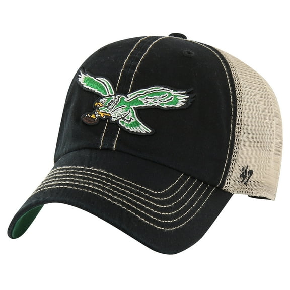 Men's '47 Black/Natural Philadelphia Eagles Trawler Clean Up Trucker Adjustable Hat