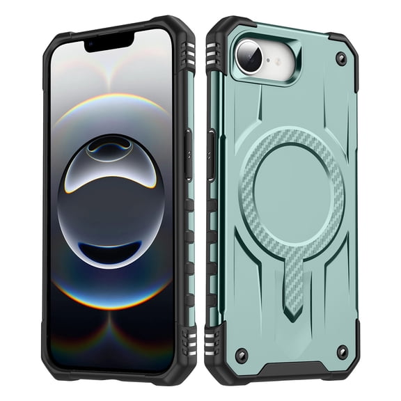 Allytechgroup Magnetic Case for iPhone 16e, Support Wireless Charging & Car Phone Mount Slim Lightweight Hard PC Shockproof Protective Back Cover Bumper for iPhone 16e, Midnightgreen
