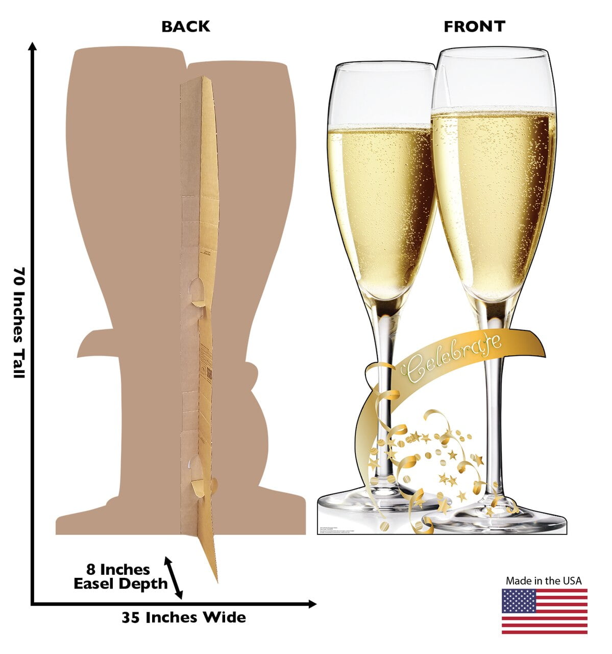 Celebrate Champagne Glasses Cardboard Cutout Walmart Com Walmart Com