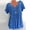Blue, variant on Women's Summer Plus Size Tops Loose Floral Print Blouse Short Sleeves T-Shirt V-neck Flowy Pullover Tee