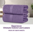 thumbnail image 2 of Casa Lino 2Pc Premium Bath Sheets (Extra Large) for Adults (72" x 36") - 100% Cotton, 400GSM, Ultra Absorbent (Purple), 2 of 6
