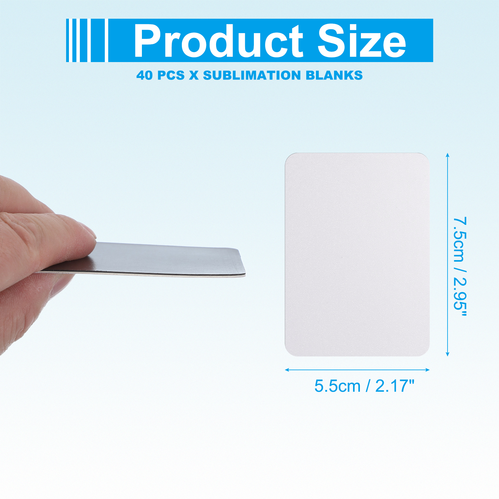 Uxcell 2.17 x 2.95" Sublimation Magnet Blanks, 40pcs Sublimation Blanks Products Personalized Refrigerator Magnets for Kitchen Fridge Home Decor, Rectangular
