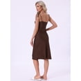 thumbnail image 4 of DARING DIVA Women's Satin Midi Spaghetti Adjustable Straps Silky Nightgown M Brown, 4 of 7
