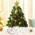 thumbnail image 7 of Wdhugt Plush Christmas Tree Skirt Luxury Thick White Faux Fur Xmas Tree Mat with Sequin Snowflakes for Christmas Holiday Decoration, 7 of 7