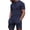 Dark Blue, variant on AJZIOJIRO Men's Short Sleeve Pullover T-Shirts Shorts Set Casual Tees Shirts Summer Cotton Shirt Tops Pants Set M-3XL