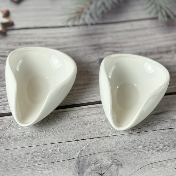 2PCS Ceramic Coffee Bean Dosing Cup, Anti-Static Design, Food-Safe Material, White